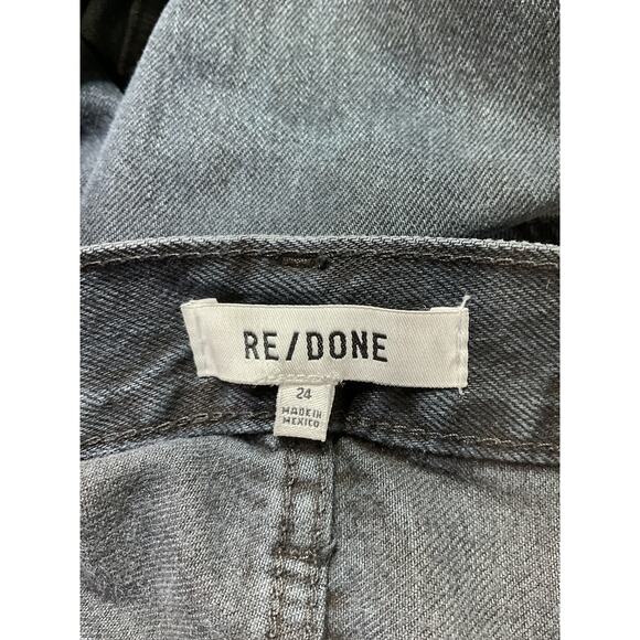 Re/Done 'High Rise' Black Loose Long Denim Jean Size 24 - Picture 4 of 5